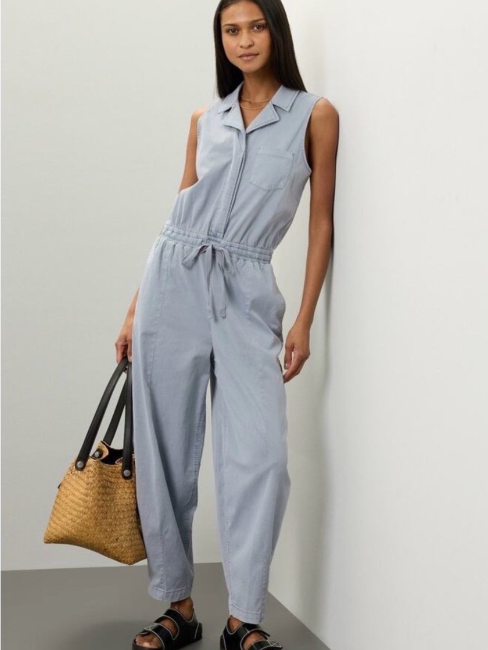 XL Splendid Carlotta Utility Jumpsuit Soft Denim